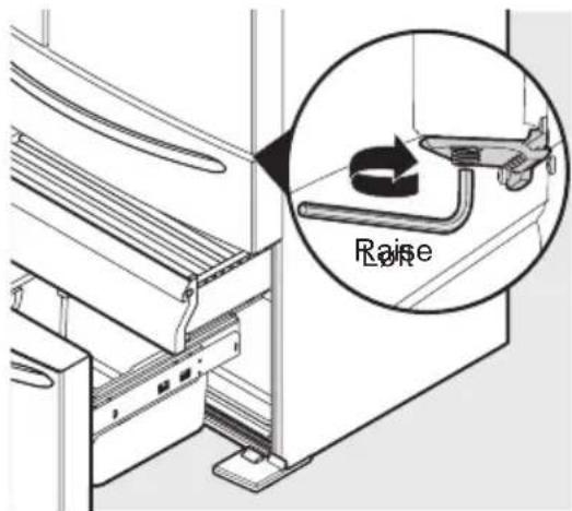 AEG RMB96719CX - Nivåregulering av skapet og justering av dør (etter behov) - 2