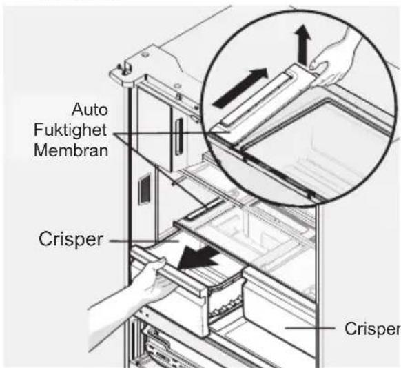 AEG RMB96719CX - Slik fjerner du automatisk luft-fuktighetskontrollmembranen: - 1