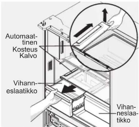 AEG RMB96719CX - Automaattisen kosteuden säätökalvon poistaminen: - 1
