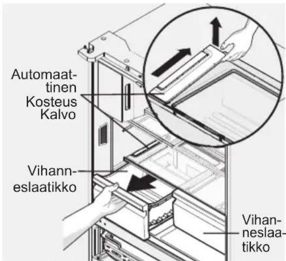 AEG RMB96716CX - Automaattisen kosteuden säätökalvon poistaminen: - 1