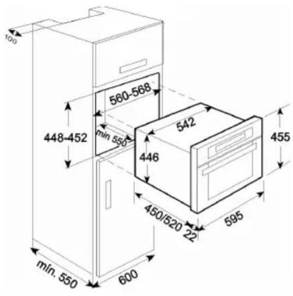 ELECTROLUX EMC38915X - Dimensions pour l'installation du four - 2
