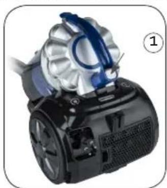DOMO DO7290S - VIDER ET NETTOYER LE RÉSERVOIR À POUSSIÈRE - 1