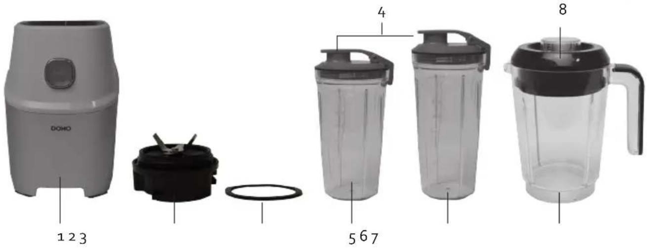 DOMO DO9185BL - ONDERDELEN - 1