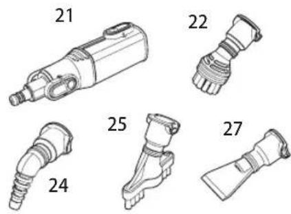 TAURUS 948030 - List of attachments for use on the handheld steamer: - 1