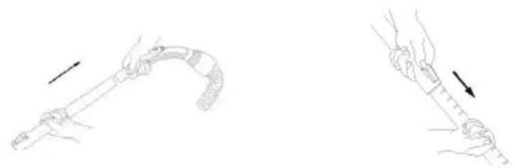 ECG VP 3143 S - A teleszkópos cso és a tartozékok csatlakoztatása - 1