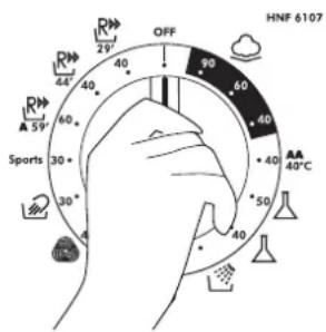 HOOVER HNF 68785S - Seleccione as opções de lavagem necessárias - 1
