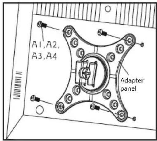 ECG LD 1333 K - - Mounting the TV adapter panel to the TV - 1