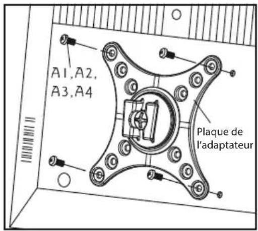 ECG LD 1333 K - - Fixation de la plaque de l'adaptateur TV au téléviseur - 1