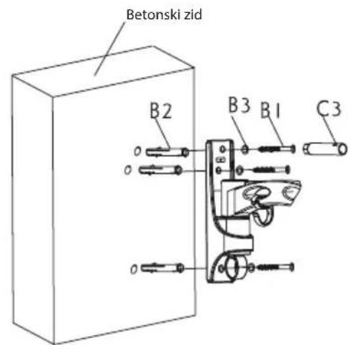 ECG LD 1333 K - 1B - Ugradnja na betonski zid - 3