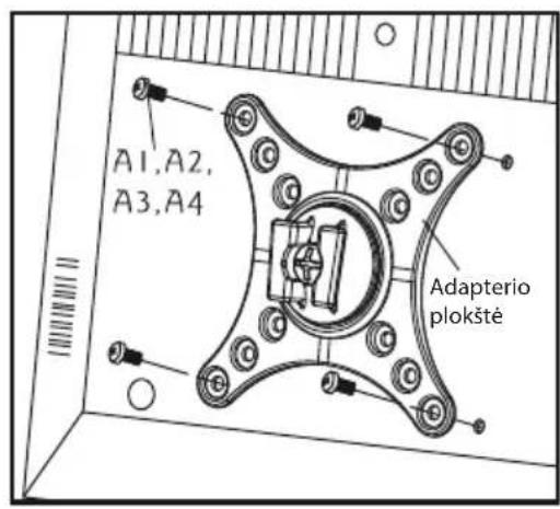 ECG LD 1333 K - - TVadapterio montavimas prie televizoriaus plokstès - 1