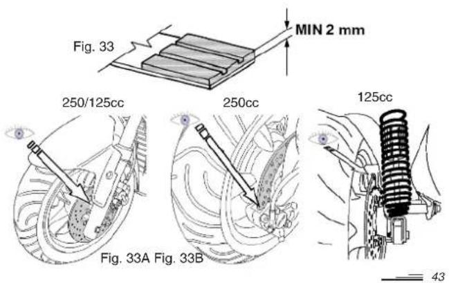 MALAGUTI Phantom Max 125 - KONTROLLE DER BREMSBELÄGE UND BREMSSCHEIBEN VORNE/HINTEN (Verschleiß) - 1