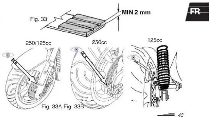 MALAGUTI Phantom Max 125 - CONTRÔLE DES PLAQUETTES ET DISQUES DE FREIN AVANT/ARRIÈRE (contrôle et usure) - 1