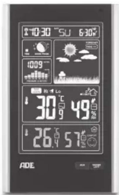 ADE WS 1600 - Weather Station with Wireless Outdoor Sensor - 1