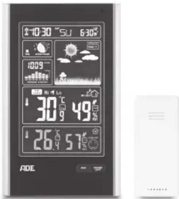 ADE WS 1600 - Wetterstation mit Funk-Außensor - 1