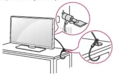 LG 43UW950H - Korzystanie z systemu zabezpieczajęcego kensington - 1