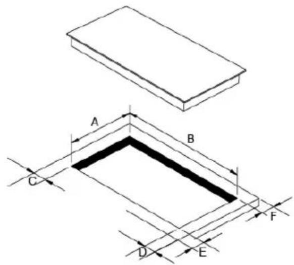 PROLINE IH235T - Schémas et dimensions d'encastrement - 1