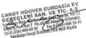 HOOVER HOAP20VXE - CANDY-HOOVER-EUROASIA EV GERECLERI SAN VE TIC. A.-S. - 1