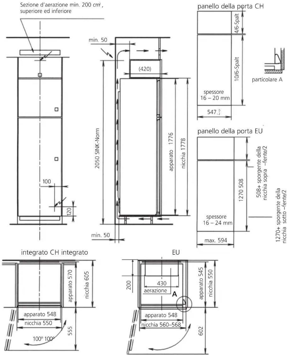 GAGGENAU RT280200 - Frigorifero da incasso nicchia SINK 14/6 (1778 mm) - 1