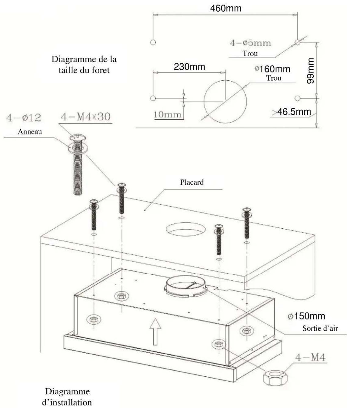 Orima ORC 1003 C - - Hotte Tiroir - 1