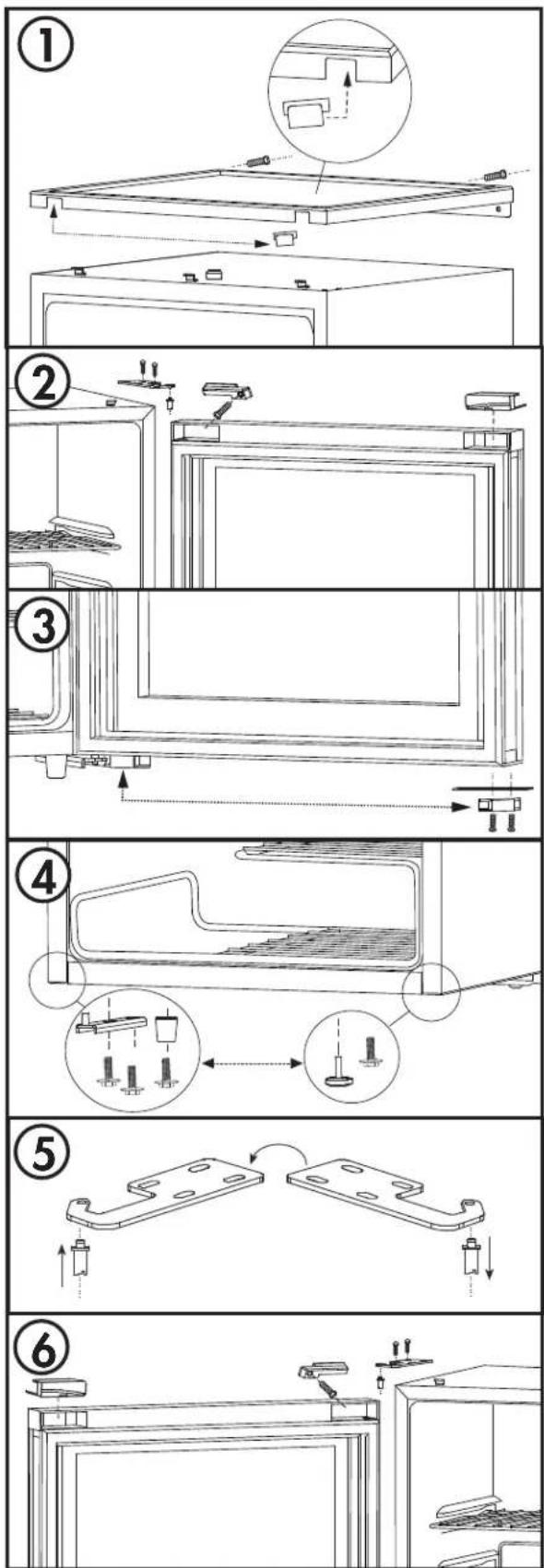 DANBY DWC032A2BDB - DOOR REVERSAL INSTRUCTIONS - 1
