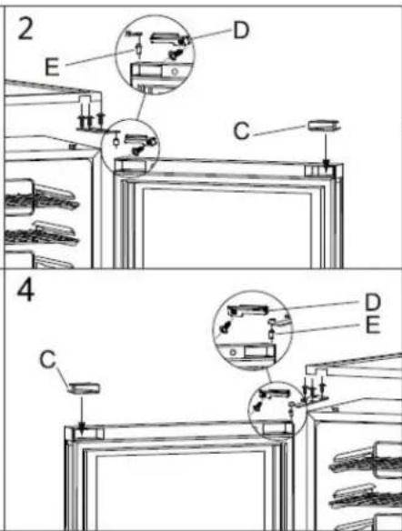 DANBY DWC018A1BDB - INSTRUCCIONES DE REVERSION DE LA PUERTA - 2