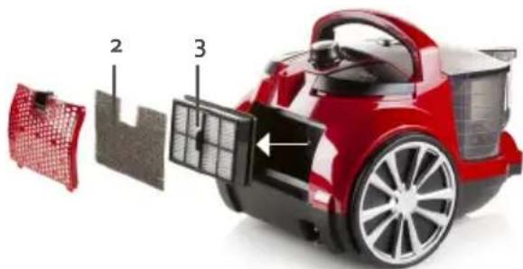 DOMO DO7292S - CLEANING OR REPLACING THE HEPA FILTER IN FRONT OF THE AIR OUTLET - 2