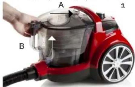 DOMO DO7292S - VUOTARE PULIRE IL SERBATOIO DELLA POLVERE - 1