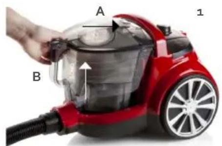 DOMO DO7292S - VYPRAZDNÉNÍ A CISTÉNÍ ZASOBNIKU PRACHU - 1