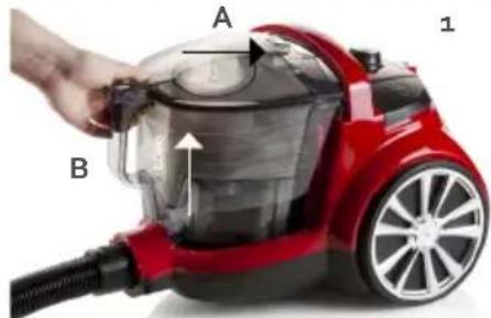 DOMO DO7292S - EMPTYING AND CLEANING THE DUST RESERVOIR - 1