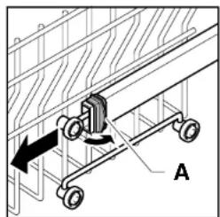GE GSH5430TZW - Einstellung der Höhe des oberen Geschirrkorbes - 1
