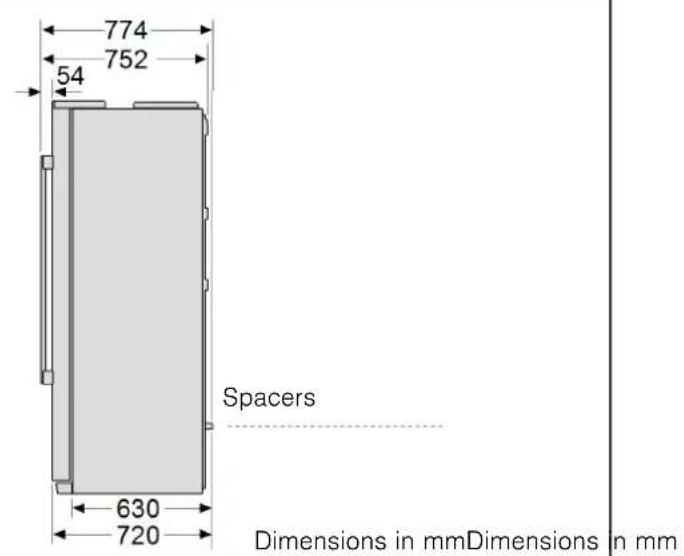 NEFF KA3902B20G - Installation dimensions - 2