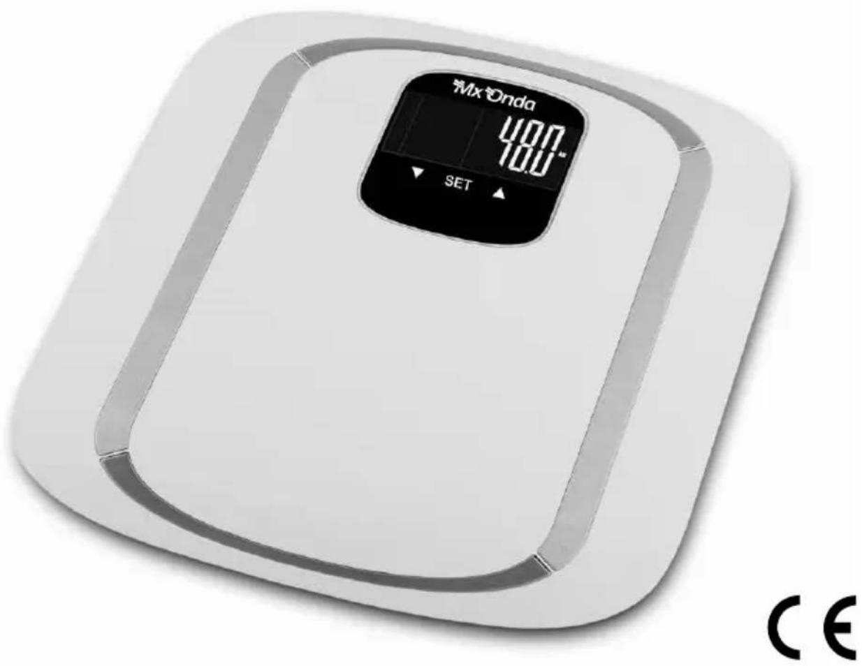Mx Onda MXPB2442 - BILANCIA ELETTRONICA DA BAGNO CON MISURAzione DELLA PERCENTUALE DI GRASSO CORPOREO, ACQUA, MASSA MUSCOLARE E MASSA OSSEA - 1