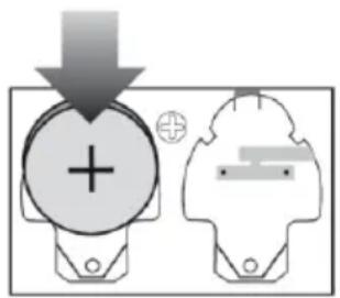 Diagram showing a mechanical or electrical component with an upward arrow and a plus sign, likely indicating direction or force.