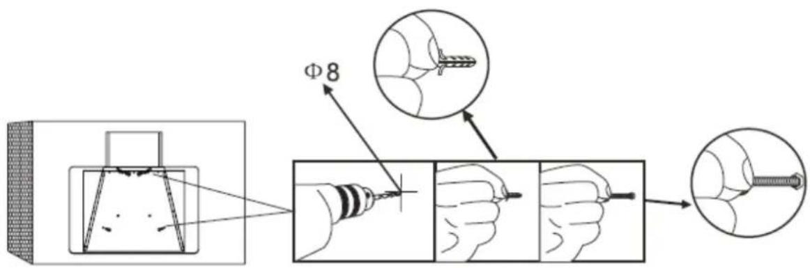 PKM S1360BBPX - ⚠ WARNING! Do not damage the wiring in the wall while drilling - 2