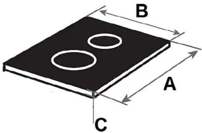 PKM EBGK2TC - DIMENSIONS DE LA TABLE DE CUISSON : - 1