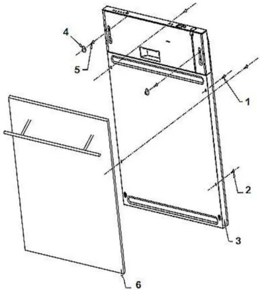 PKM DW9A++7FI - Dimensions et fixation du panneau de porte - 2