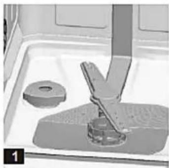 PKM DW9A++7FI - The water softener container is beneath the lower dish rack. - 1