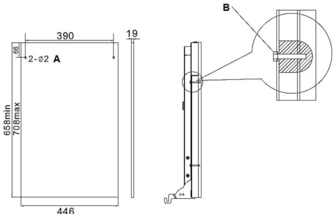 PKM DW9A++7FI - Dimensions and fixing of the front decoration panel - 1