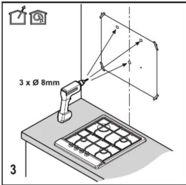 BEKO HCA62741BH - Preparation for the Assembly of the Hood onto the Wall - 3