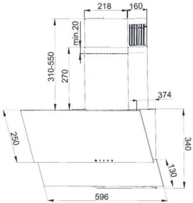 BEKO HCA62320BH - Dane techniczne okapu - 1