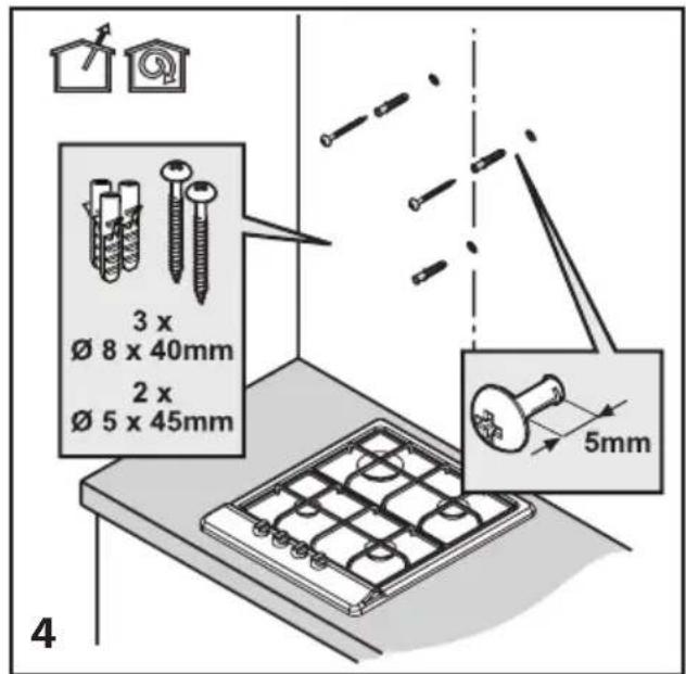 BEKO HCA92844WH - Preparação para a montagem do exaustor na parede - 4