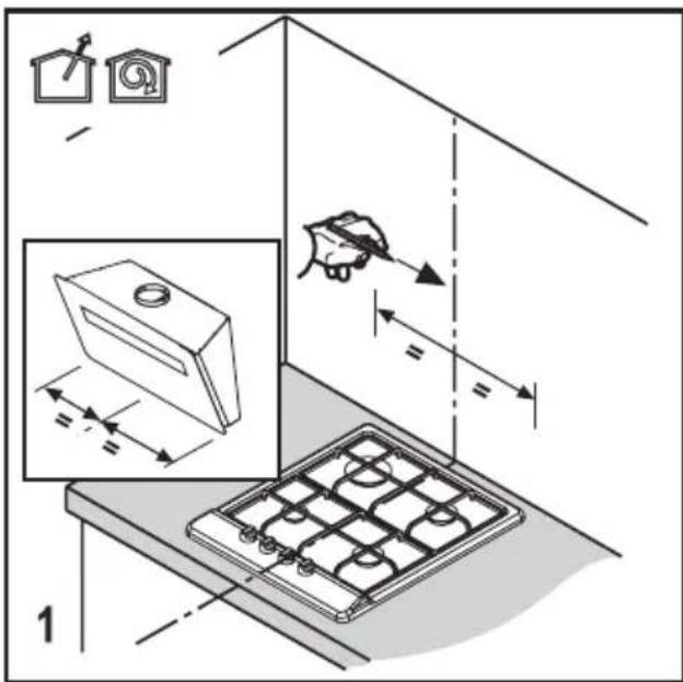 BEKO HCA62844WH - Przygotowanie do montazu okapu na scianie - 1