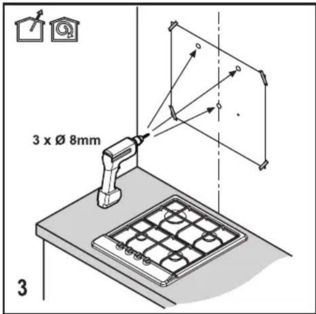 BEKO HCA62844GH - Przygotowanie do montazu okapu na scianie - 3