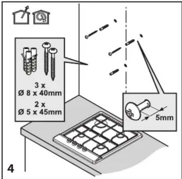 BEKO HCA62844GH - Przygotowanie do montazu okapu na scianie - 4