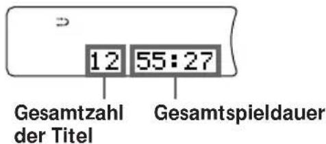 SONY ZSD7 - Anzeigen der Gesamtzahl der Titel und der Gesamtspieldauer - 1