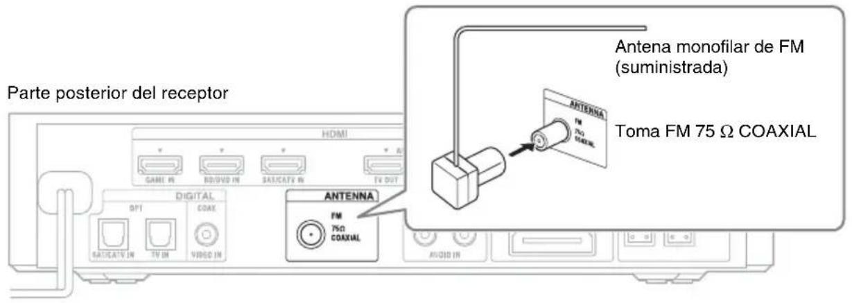 SONY HTCT550W - Conexión de la antenna monofilar de FM - 1