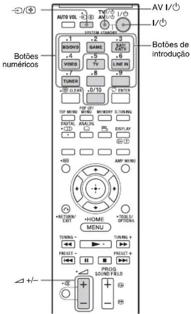 SONY HTCT550W - Alterar as atribuções dos botões de introdução do telecomando - 1