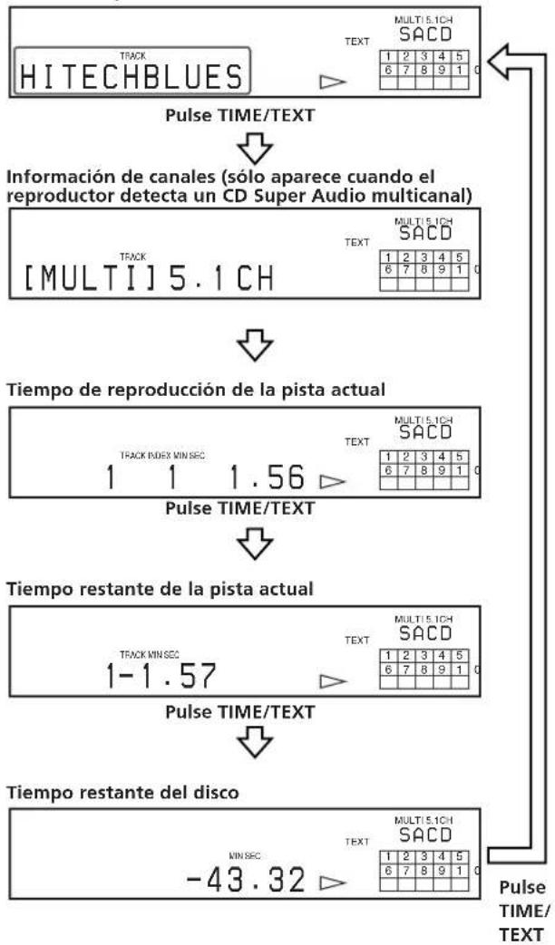 SONY SCDXA3000ES - Informaciónmostatada de discos con textodurante la reproduccion - 1
