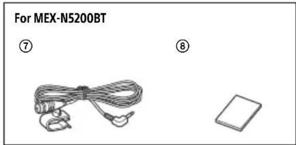 For MEX-N5200BT ⑦ ⑧