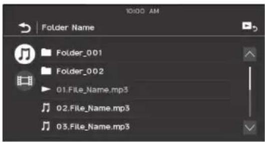 SONY XAVAX1005DB - Searching for a file from the list screen - 1